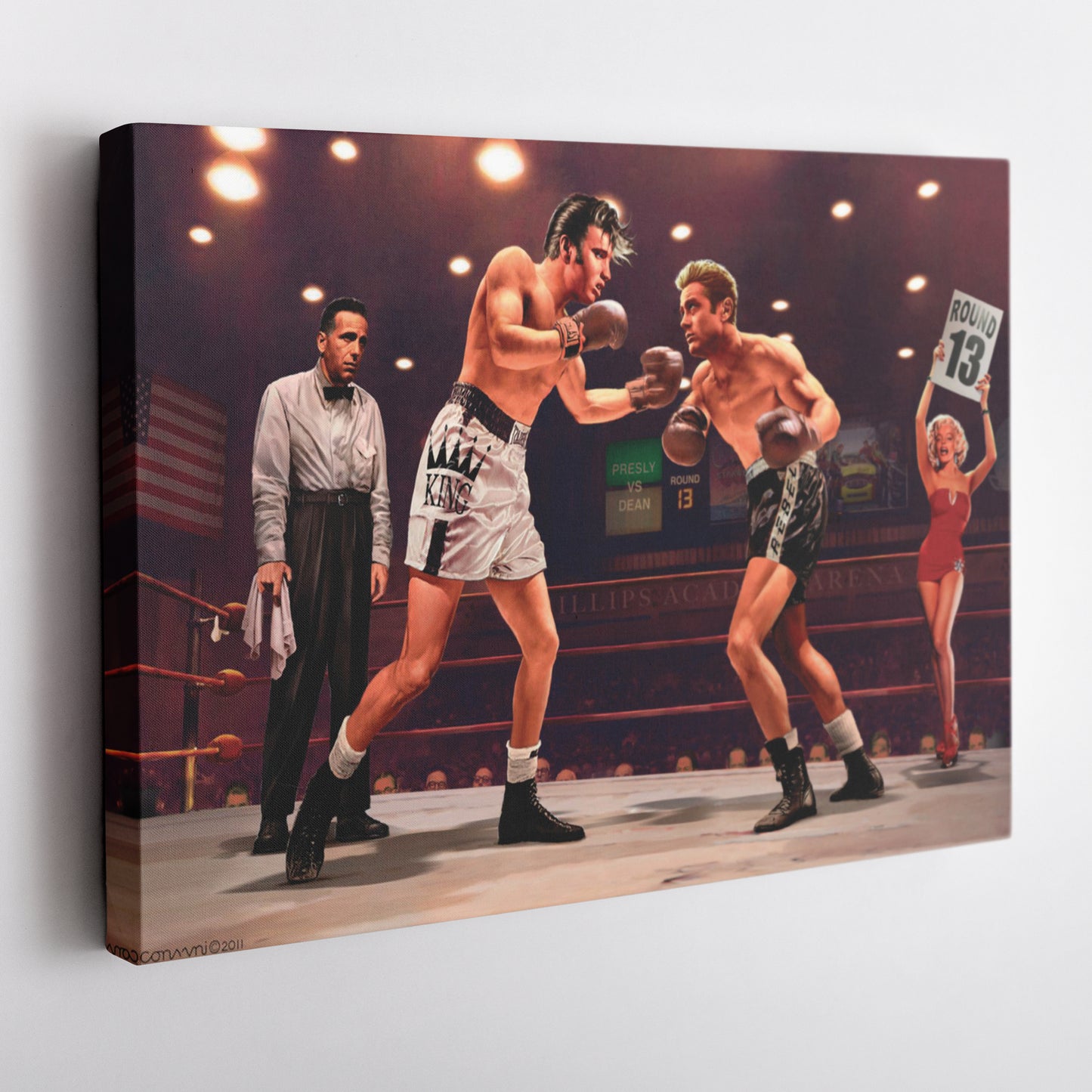 Marilyn Monroe, Elvis Presley & James Dean - Boxing Canvas Wall Art Decor