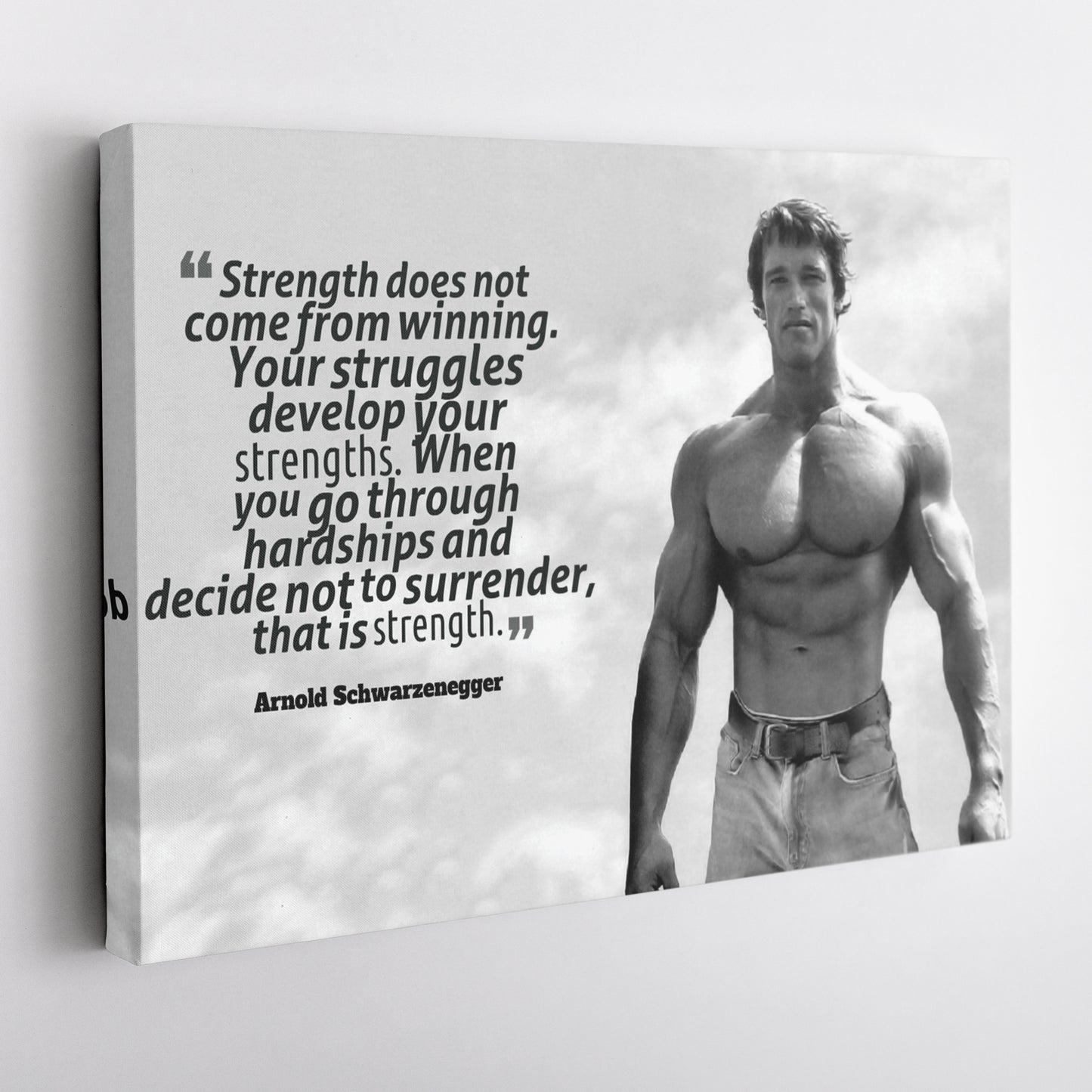 Arnold Schwarzenegger Motivational Quote Canvas Print – Wall Art for Home Decor & Inspiration