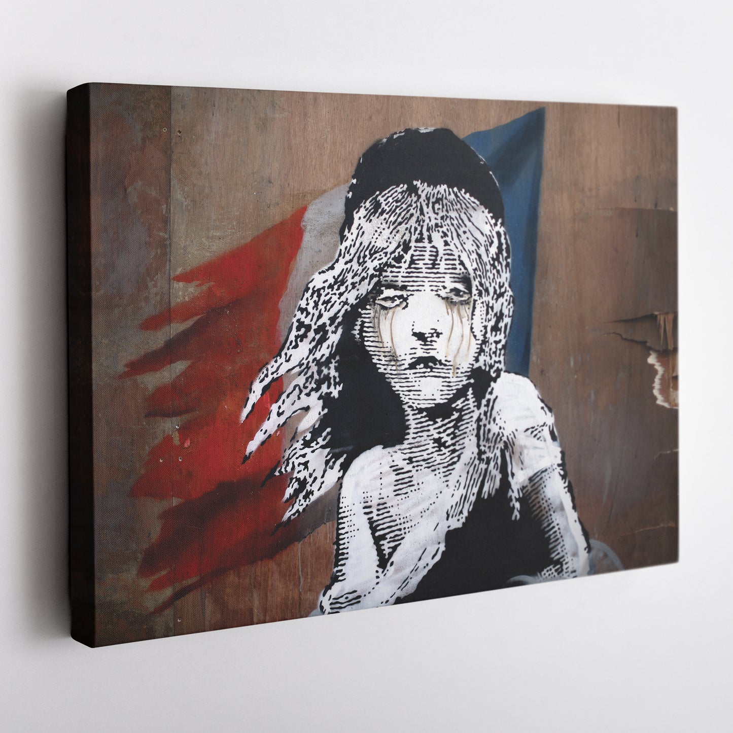 Banksy 'Les Misérables' Paris Mural Canvas Print - Framed Wall Art