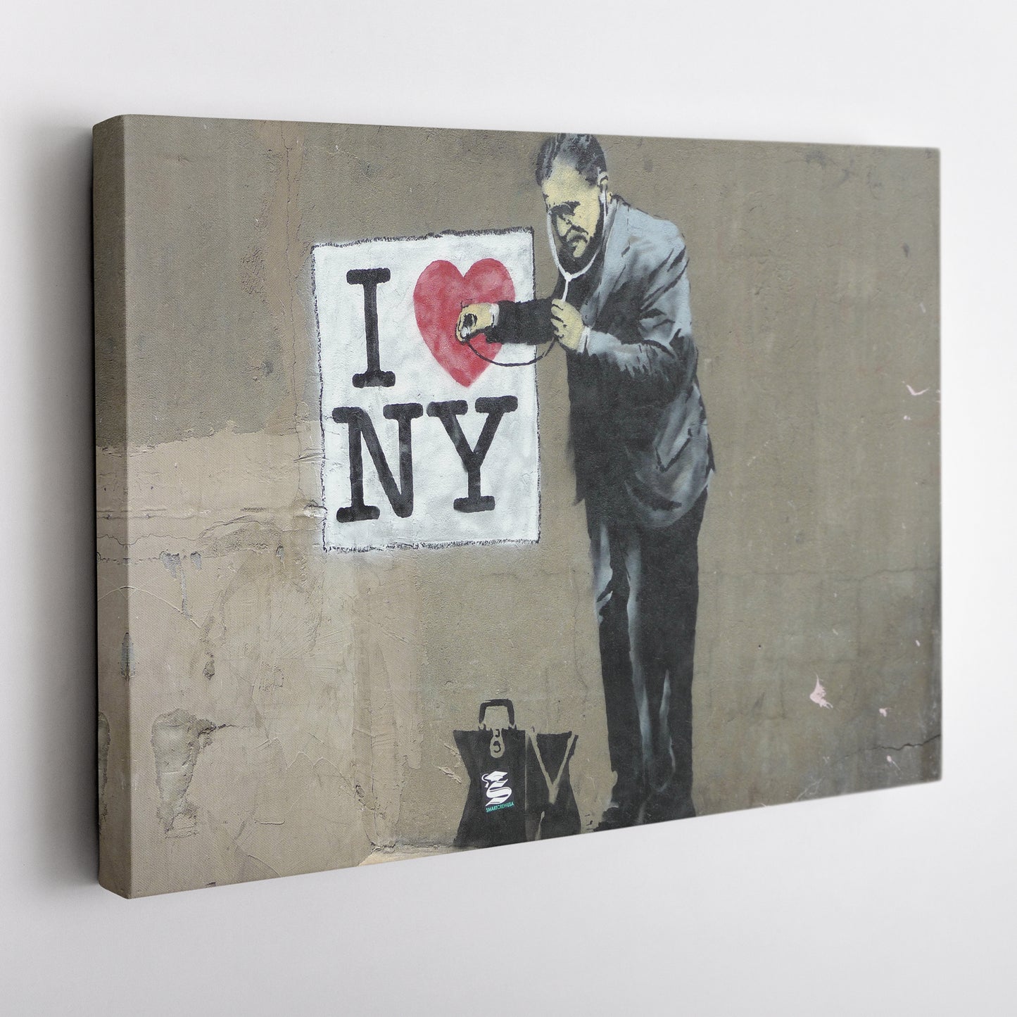 Banksy 'Love New York' Canvas Print - Framed Wall Art