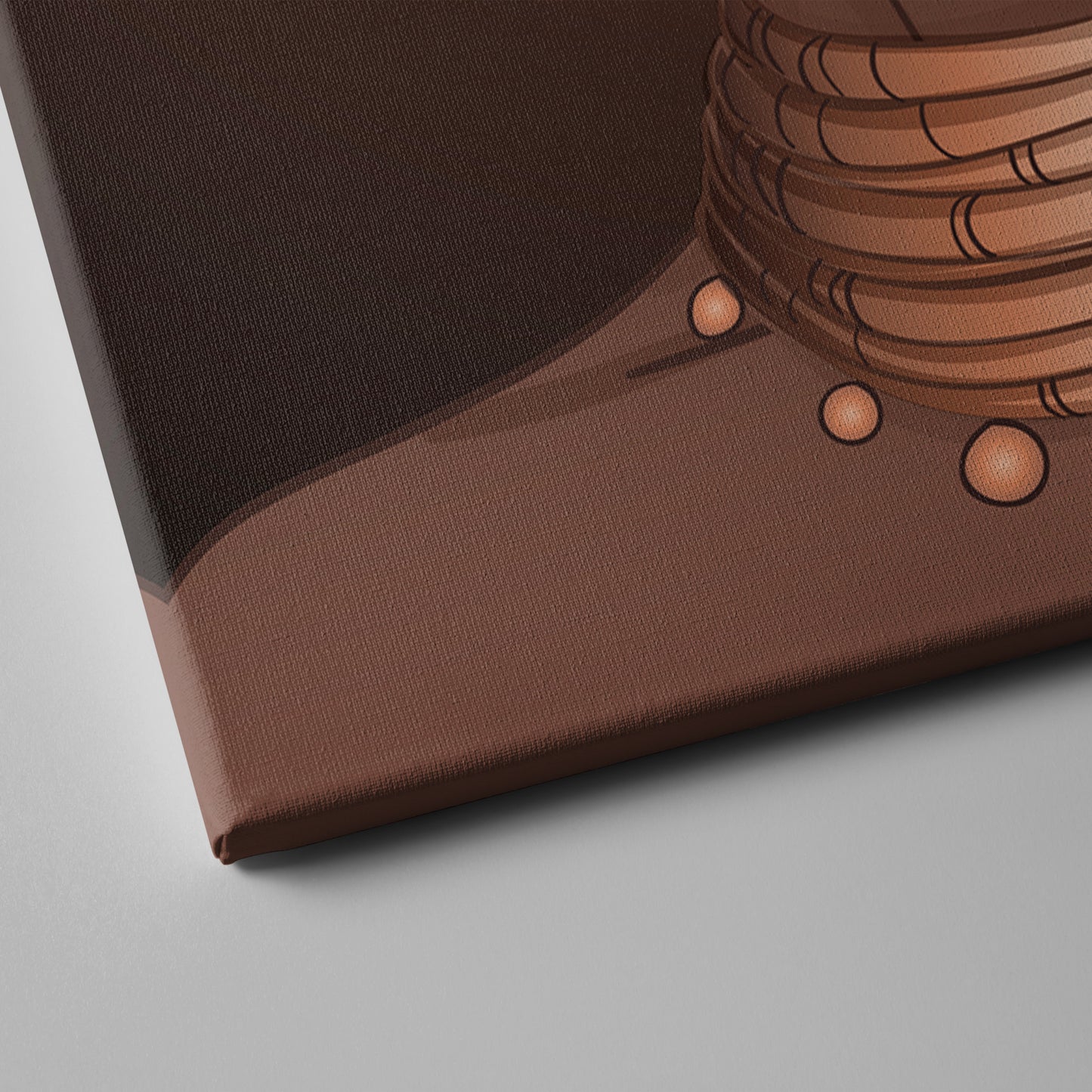 African American Woman with Glossy Lips & Turban - Canvas Wall Art