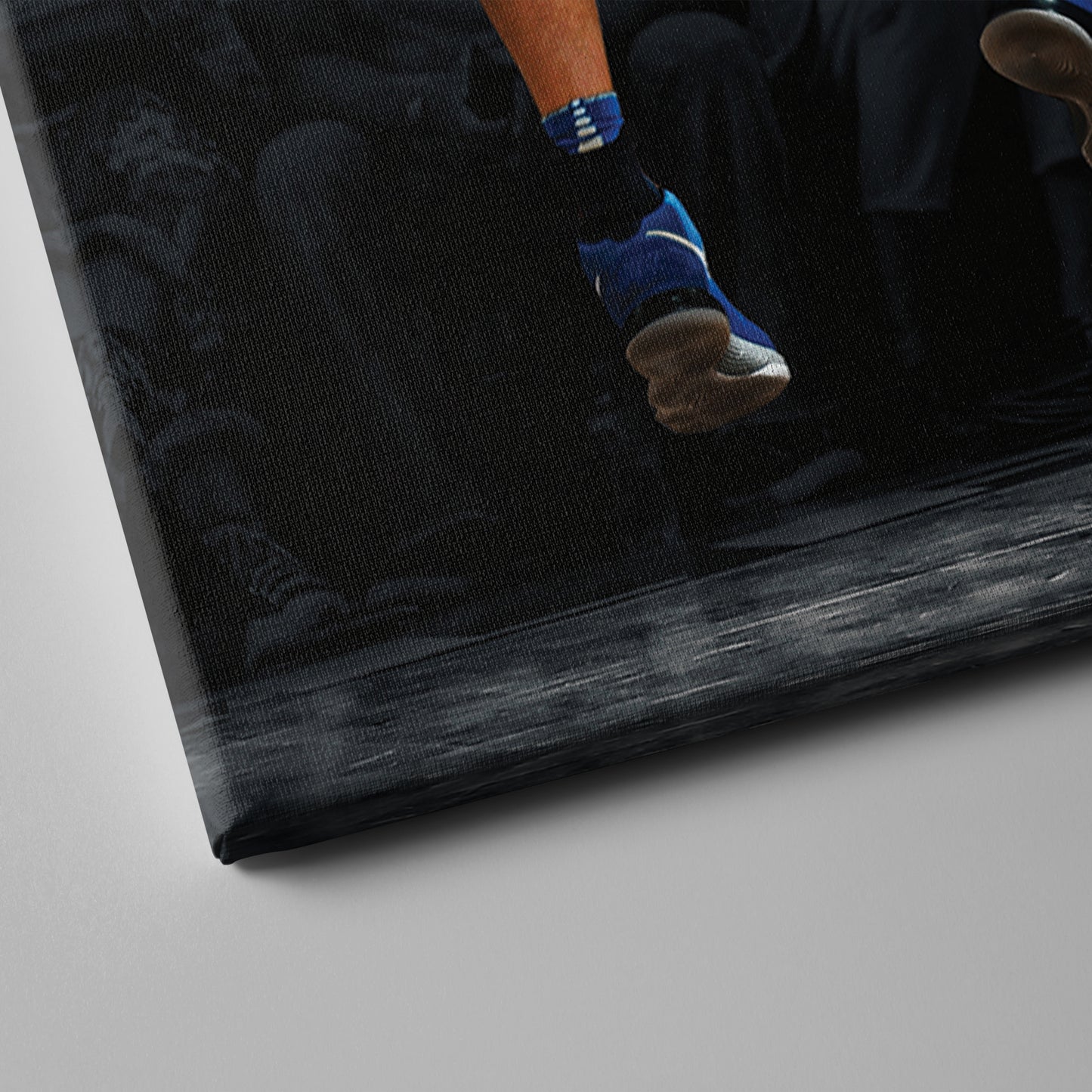 Luka Doncic and Dirk Nowitzki Canvas Art - Dallas Mavericks NBA Decor