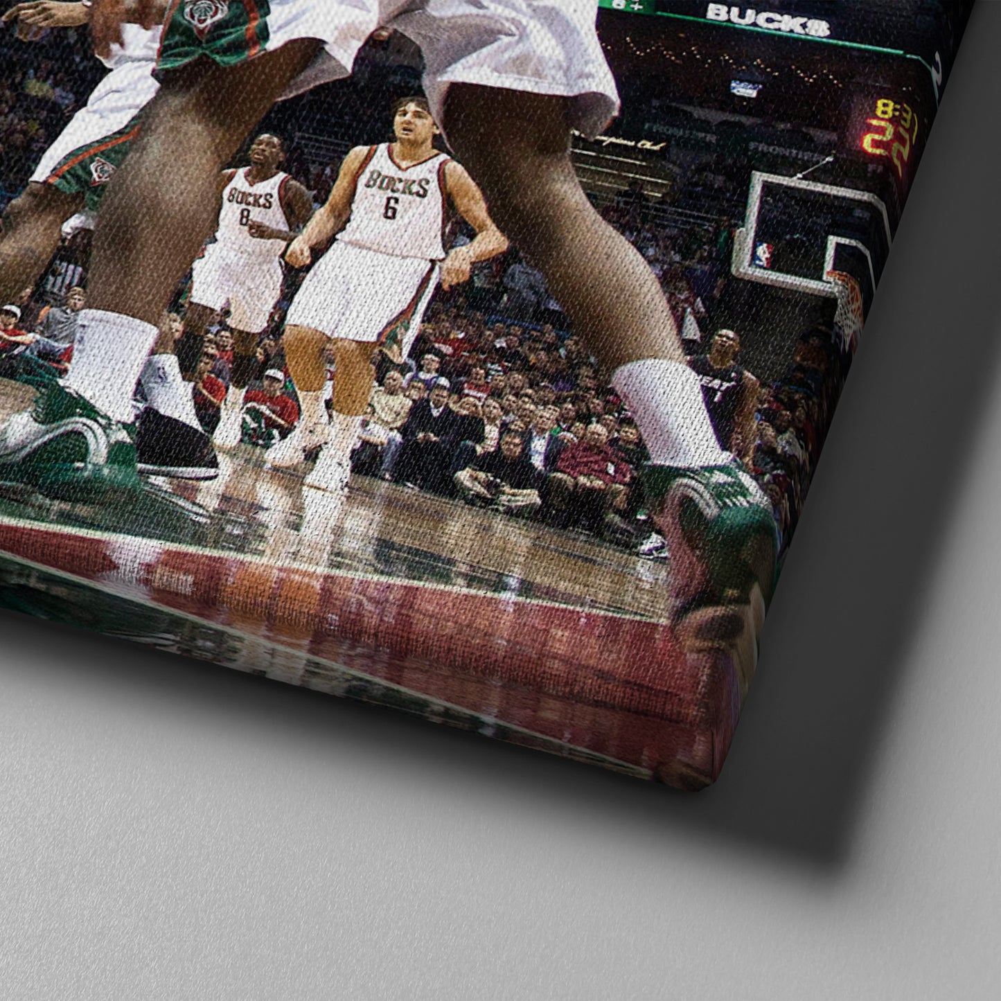 Dwayne Wade and LeBron James Dunk Canvas Wall Art – NBA Action Poster