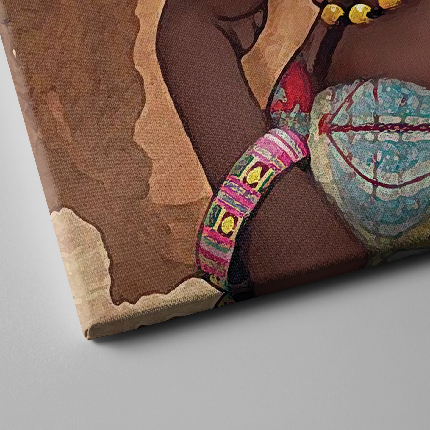 Girl with Yellow Necklace Canvas Wall Art – Beautiful Portrait Decor