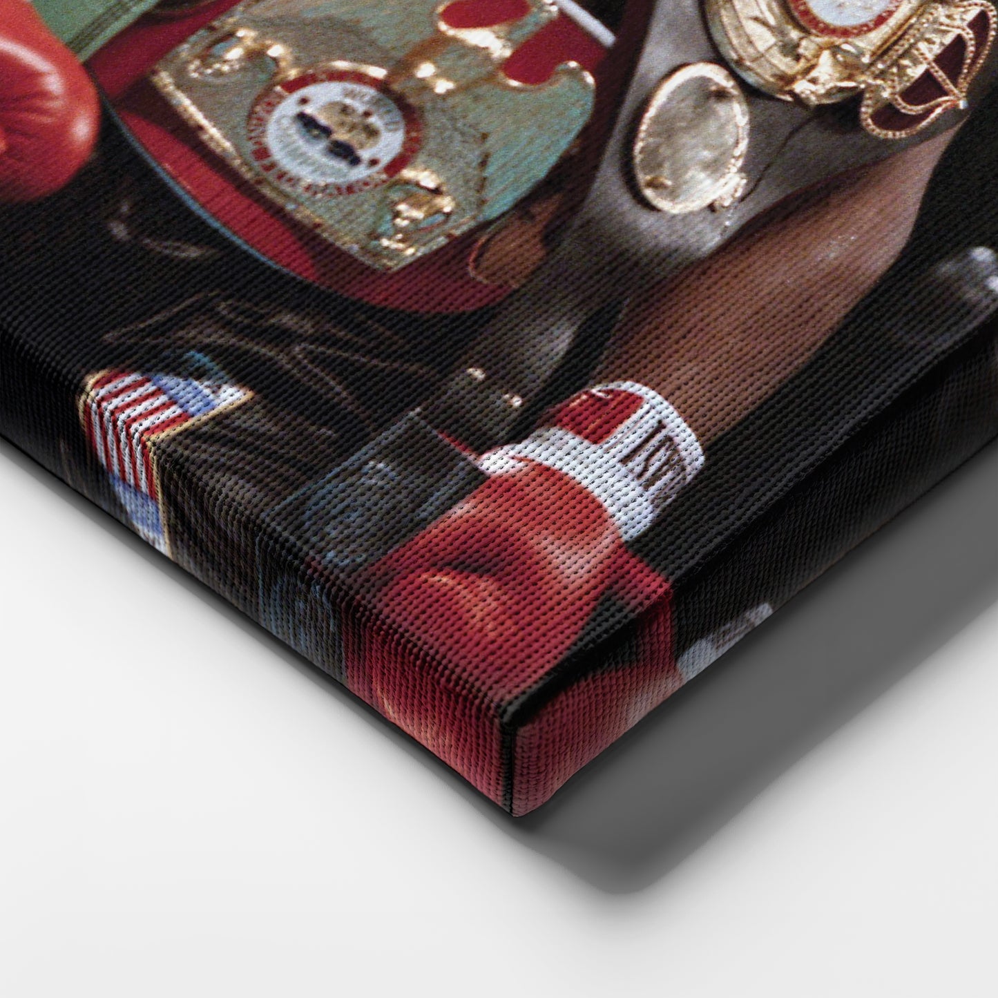 Mike Tyson with Belts Canvas Wall Art – Boxing Champion Home Decor