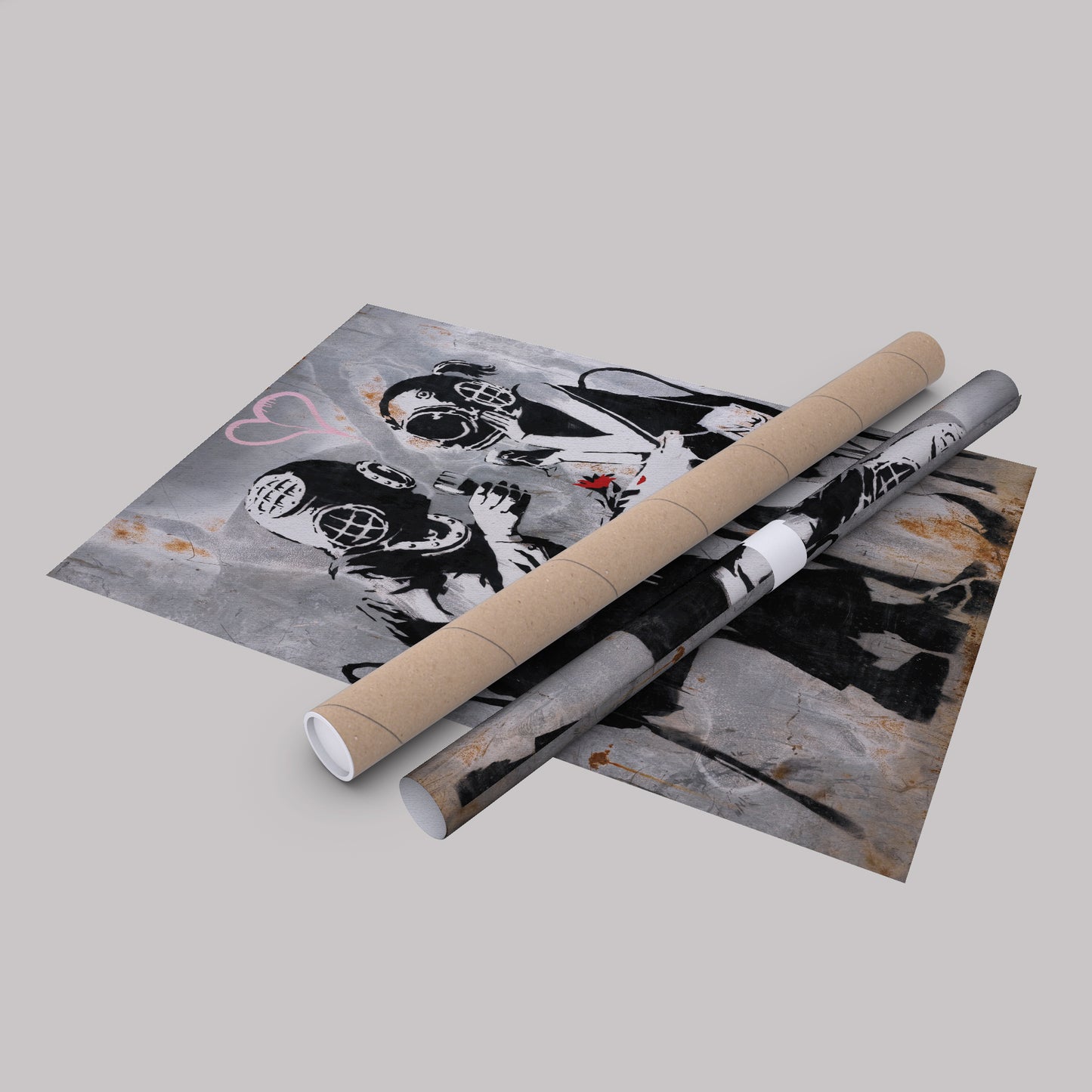 Banksy 'Love Mask' Canvas Print - Framed Wall Art