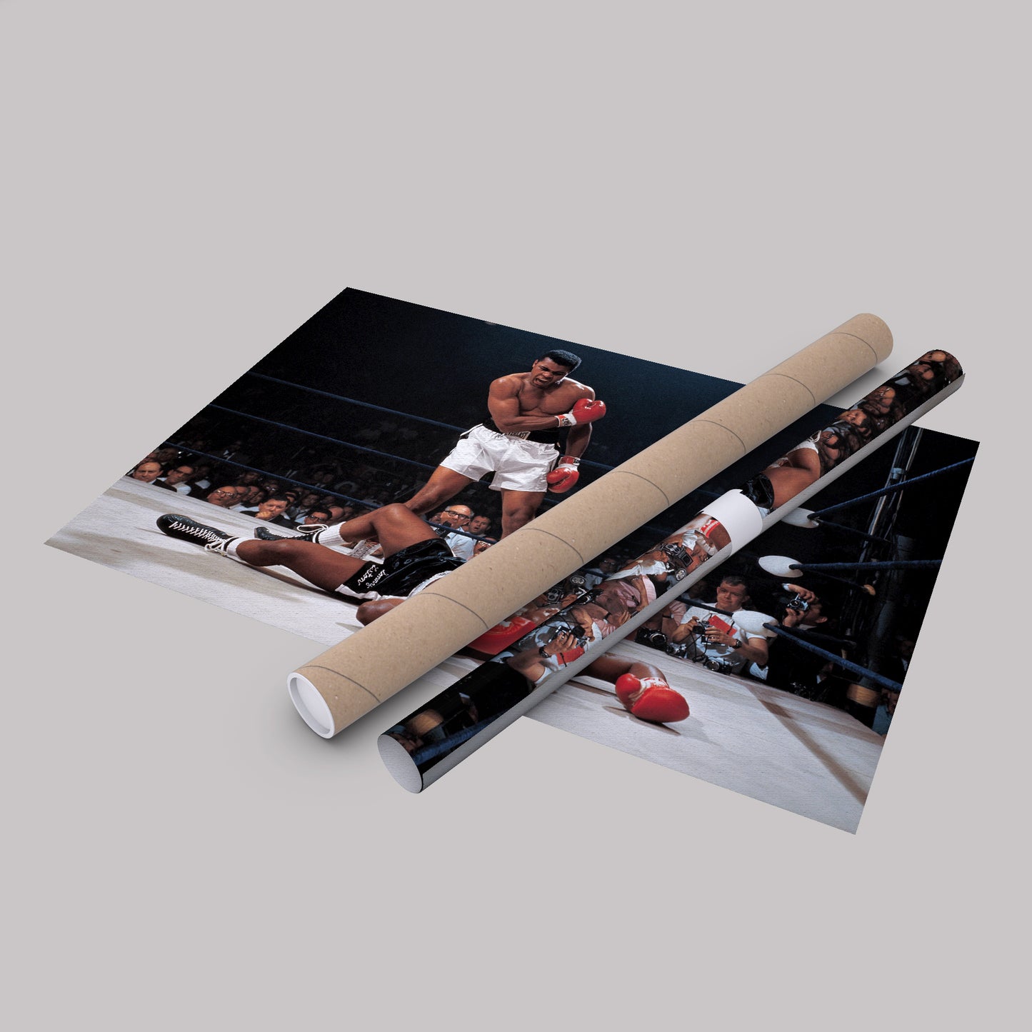 Muhammad Ali Sonny Liston Knockdown Canvas Art – Boxing Icon Decor