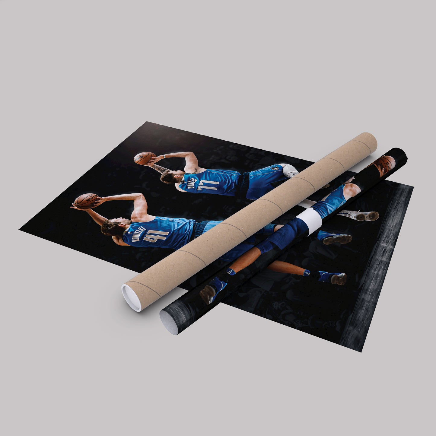 Luka Doncic and Dirk Nowitzki Canvas Art - Dallas Mavericks NBA Decor