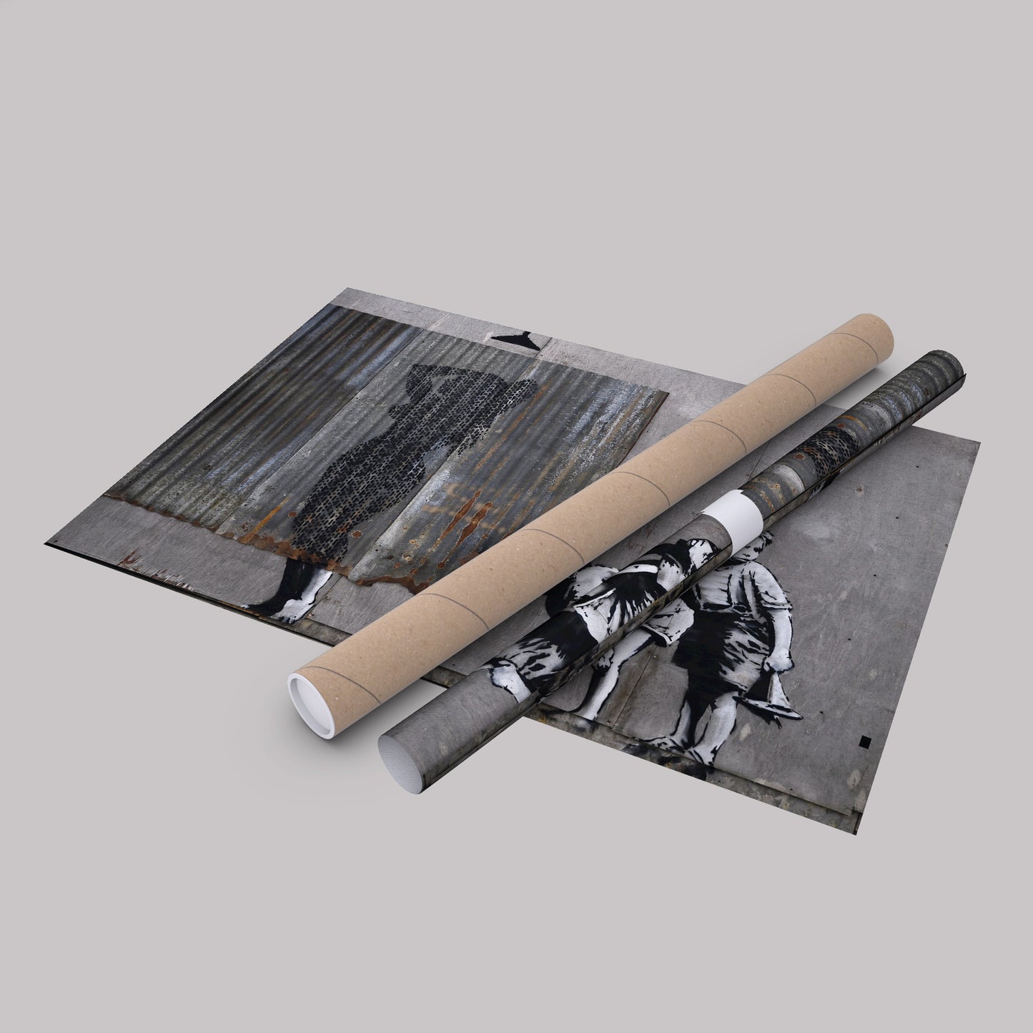 Banksy 'Lady Shower' Canvas Print - Framed Wall Art