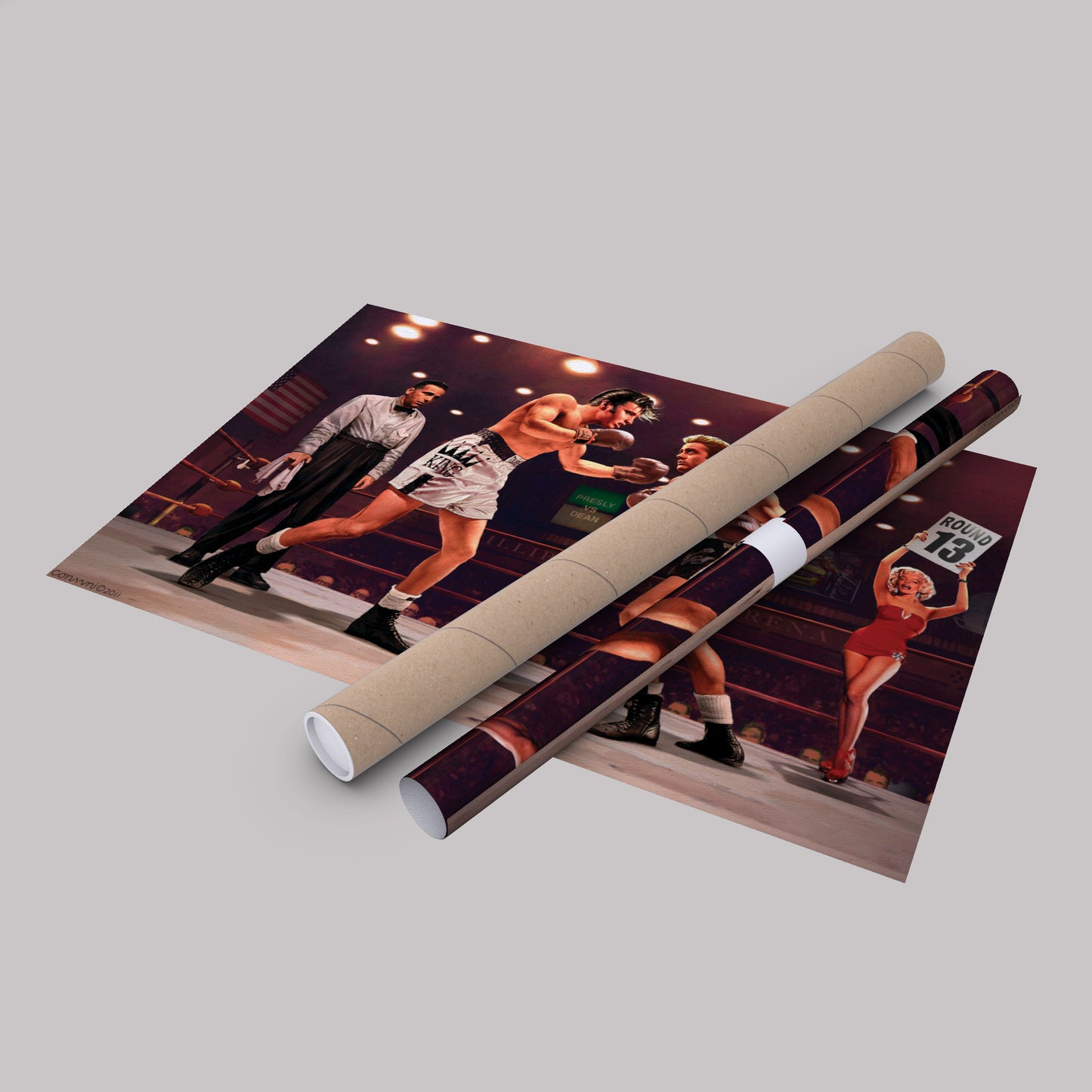 Marilyn Monroe, Elvis Presley & James Dean - Boxing Canvas Wall Art Decor