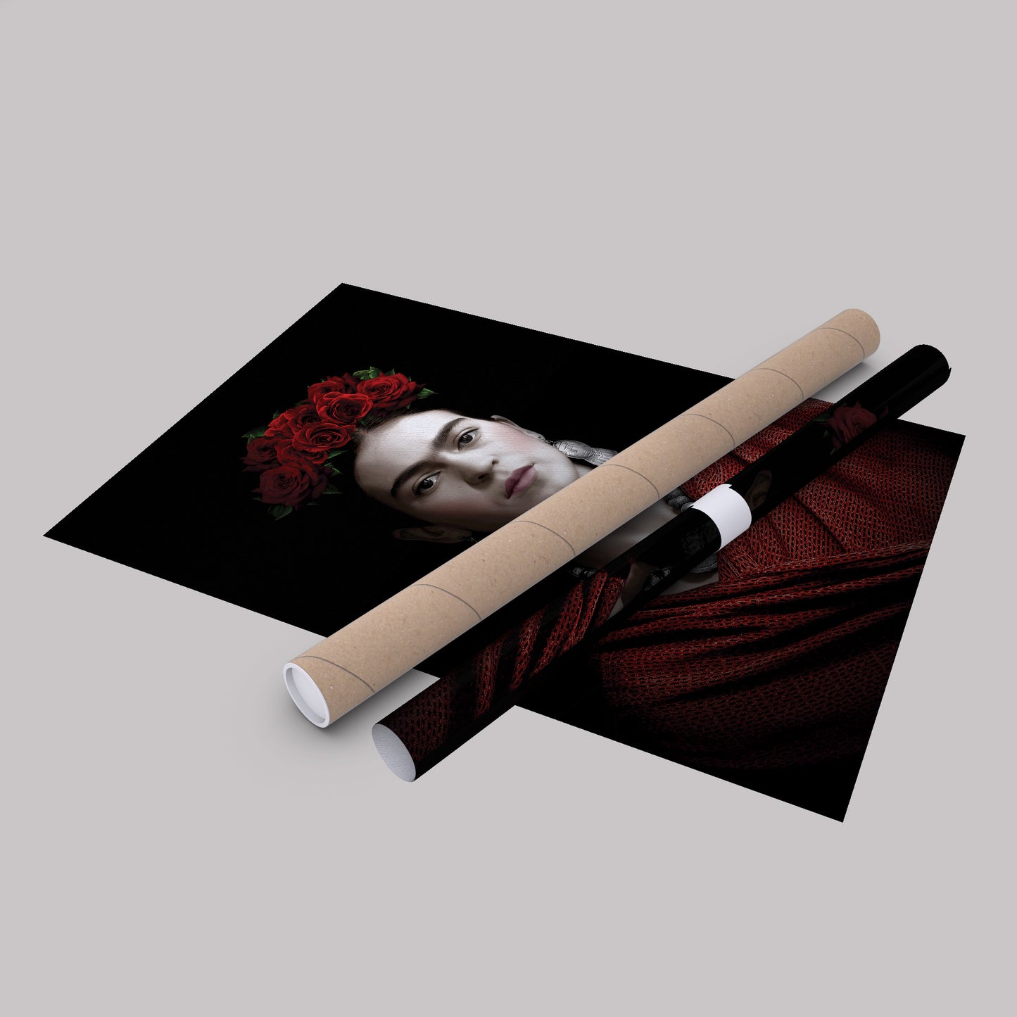 Frida Kahlo Beauty Flower Canvas Wall Art – Artistic Portrait Print