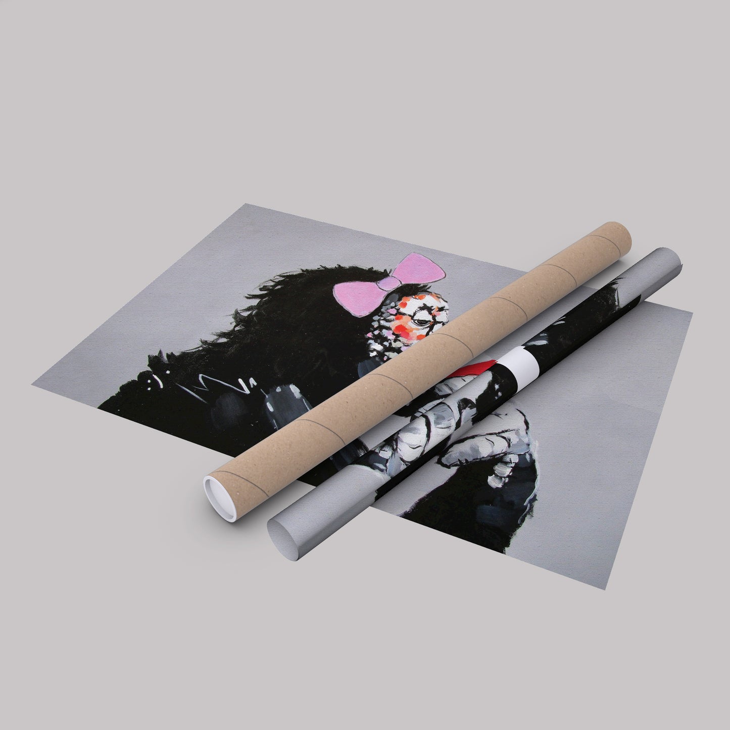 Banksy 'Female Monkey' Canvas Print - Framed Wall Art