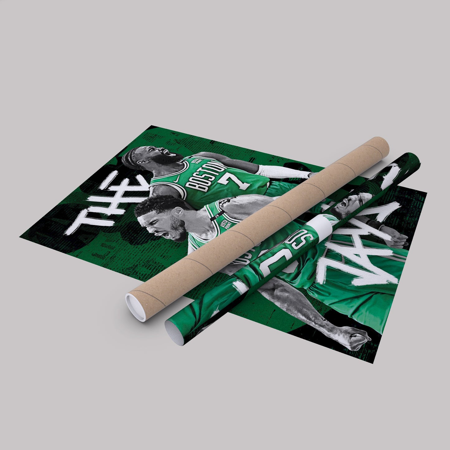 Jayson Tatum & Jaylen Brown Boston Celtics Canvas Wall Art Decor - NBA Stars Art