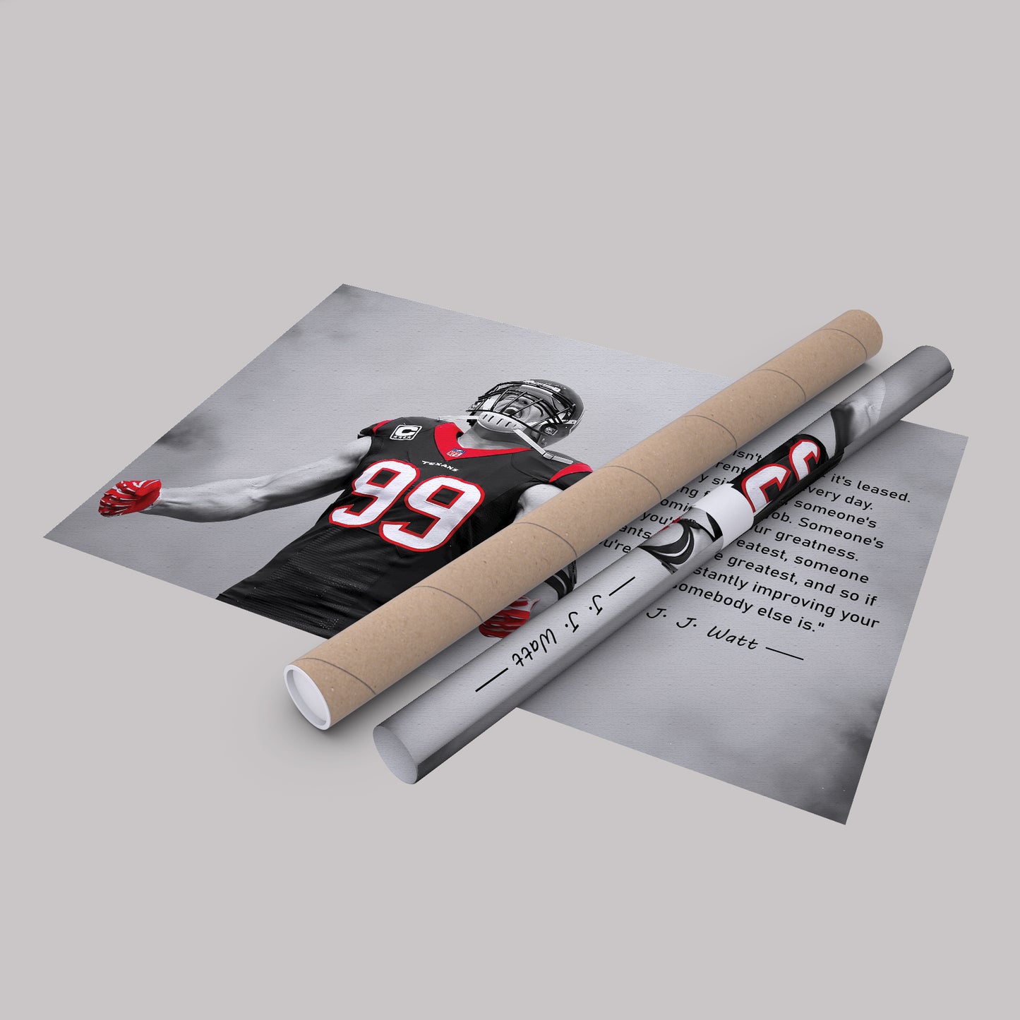 J.J. Watt Motivational Quote Canvas Wall Art Decor - NFL Legend Art