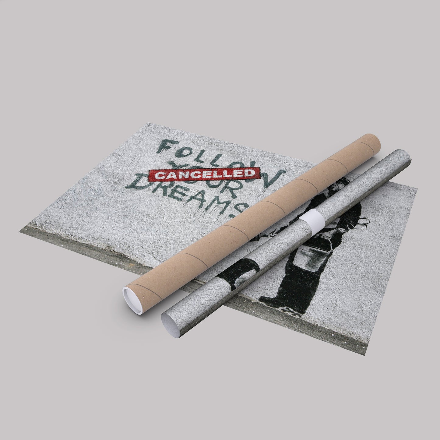 Banksy 'Follow Your Dreams Cancelled' Canvas Print - Framed Wall Art