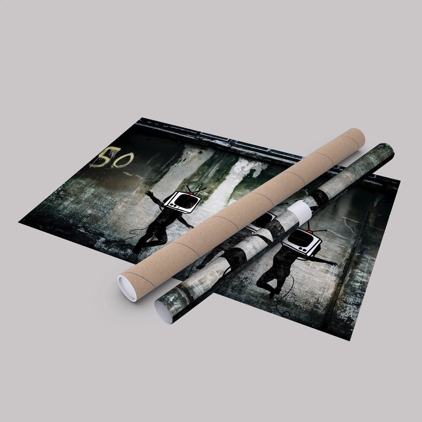 Banksy 'Television' Canvas Print - Framed Wall Art