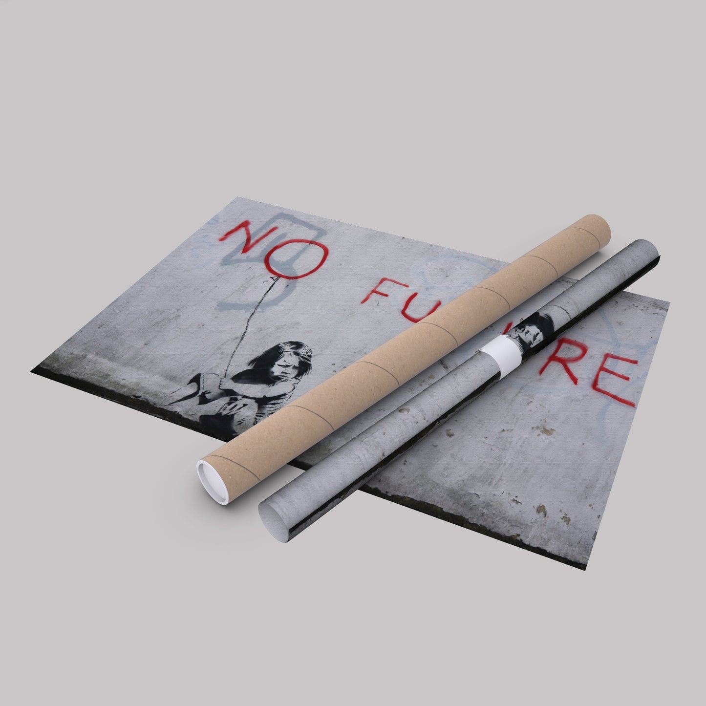 Banksy 'No Future' Street Art Canvas Print - Framed Wall Decor