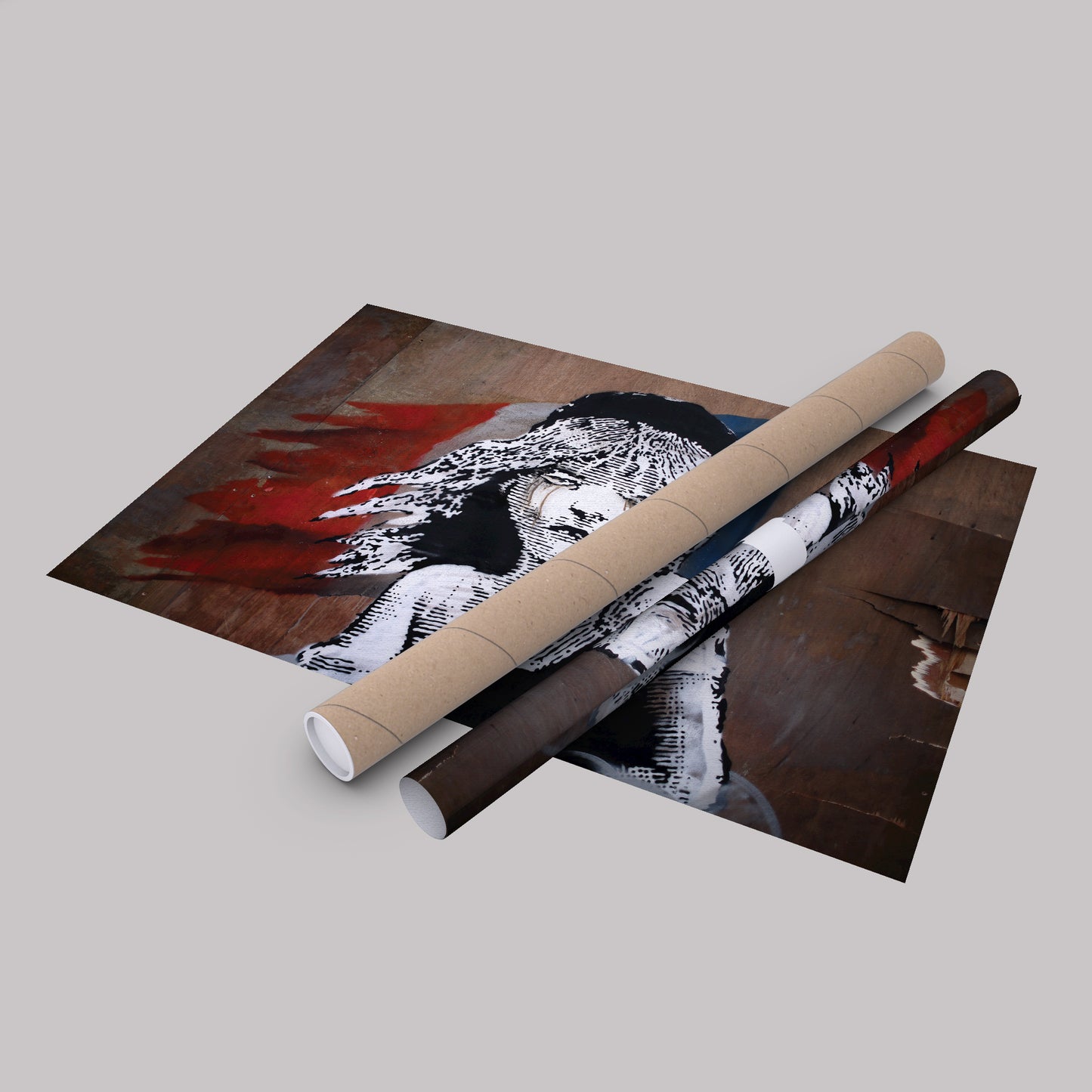 Banksy 'Les Misérables' Paris Mural Canvas Print - Framed Wall Art