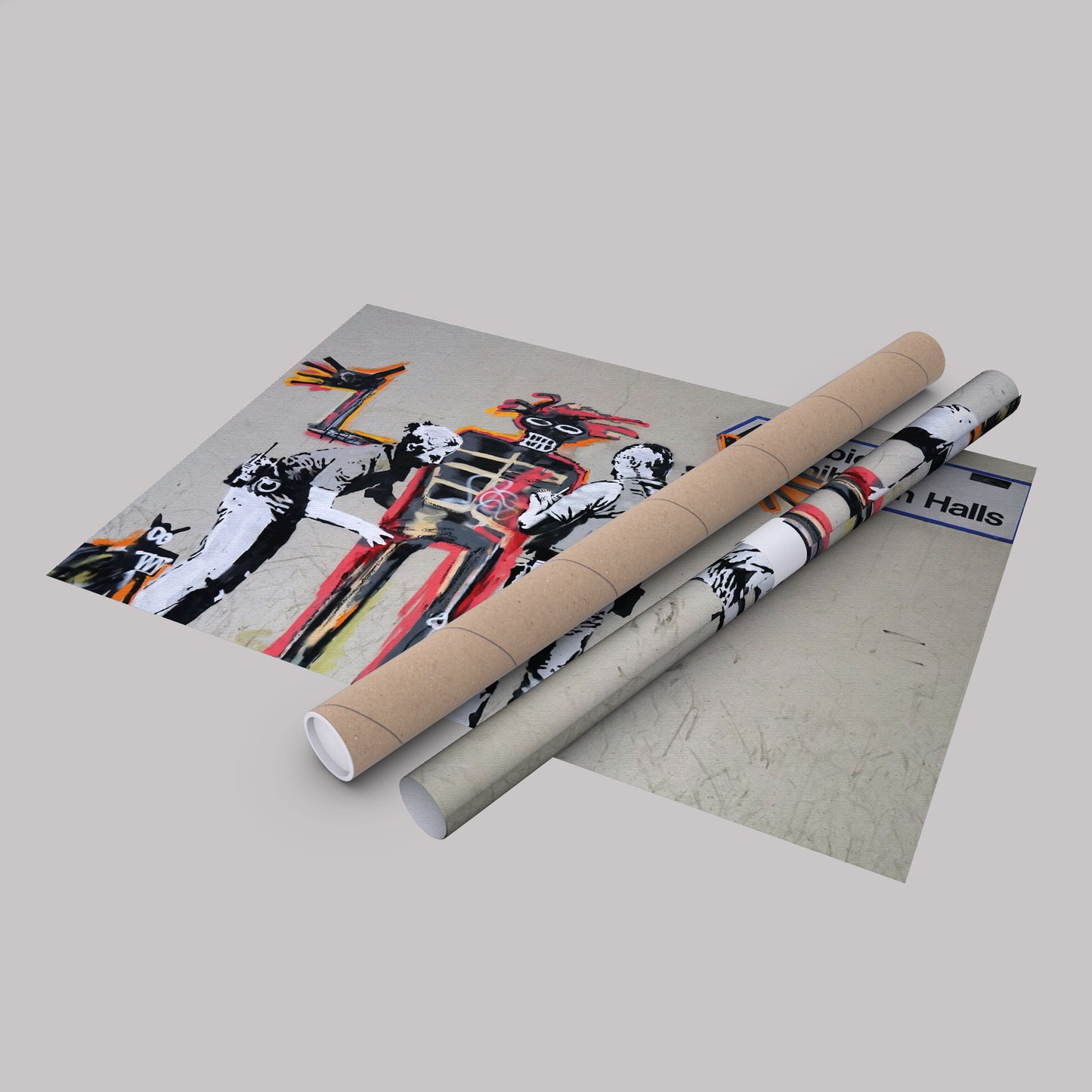 Banksy x Basquiat 'Installer' Canvas Print - Framed Wall Art