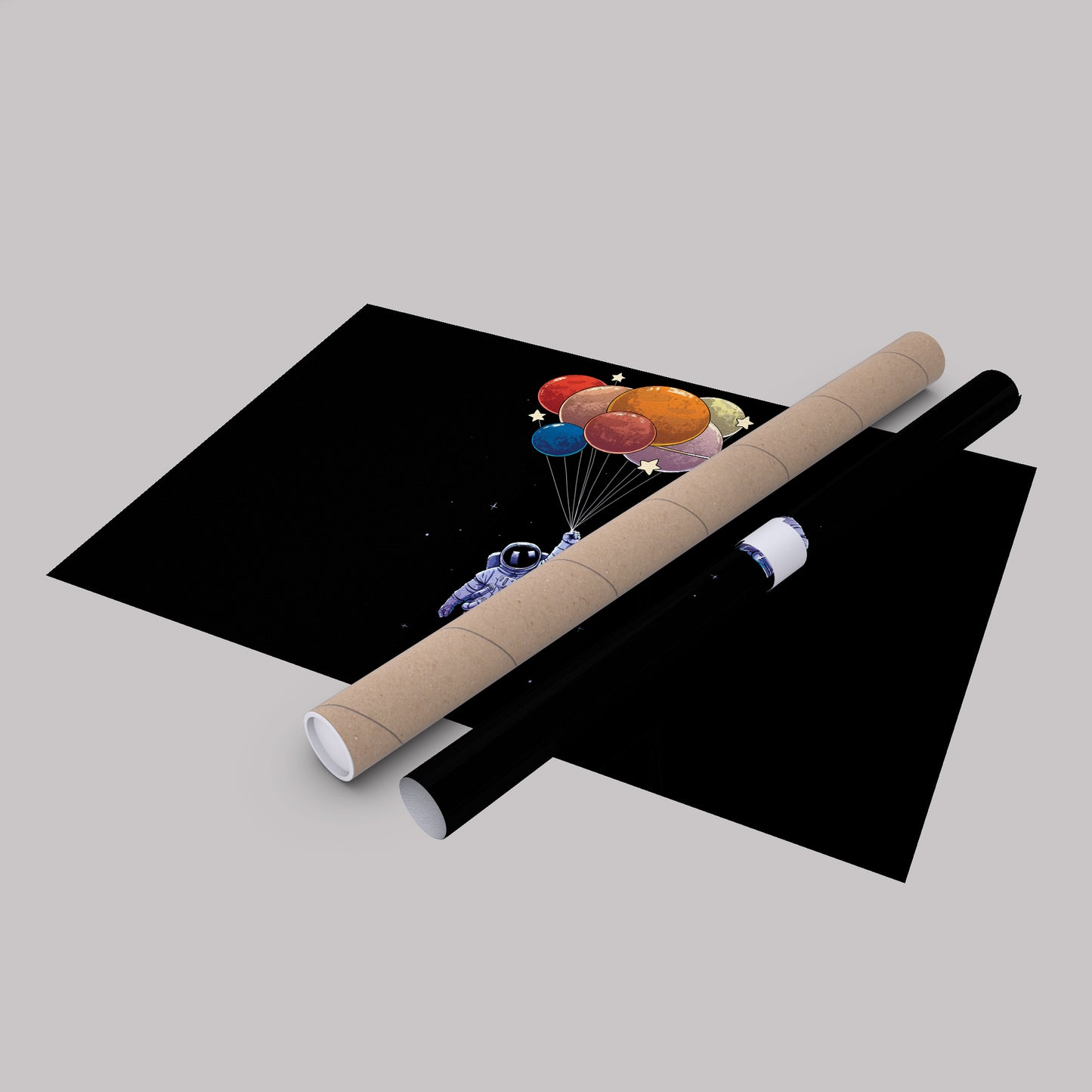 Astronaut Holding Colorful Balloons - Canvas Wall Art Decor
