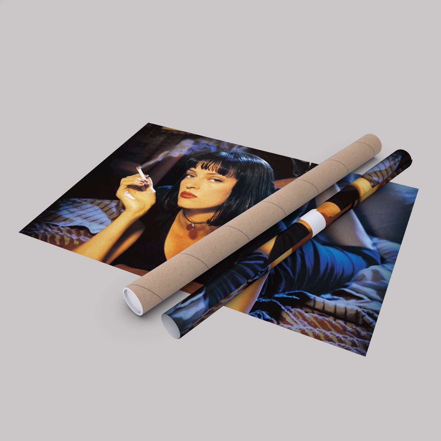 Uma Thurman Smoking Pulp Fiction Canvas Art – Legendary Movie Star Decor