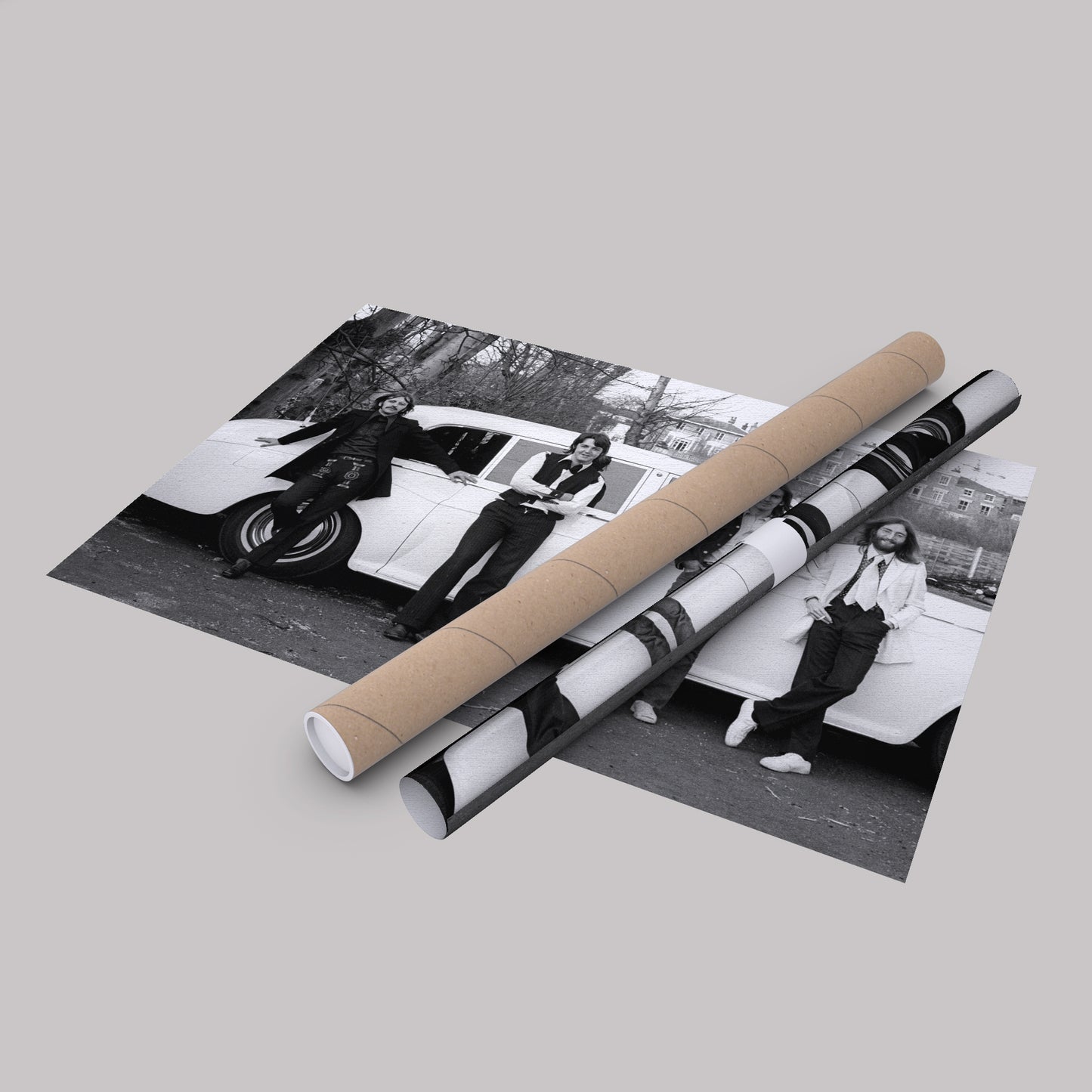 The Beatles Car Music Group Canvas Wall Art – Iconic Band Decor