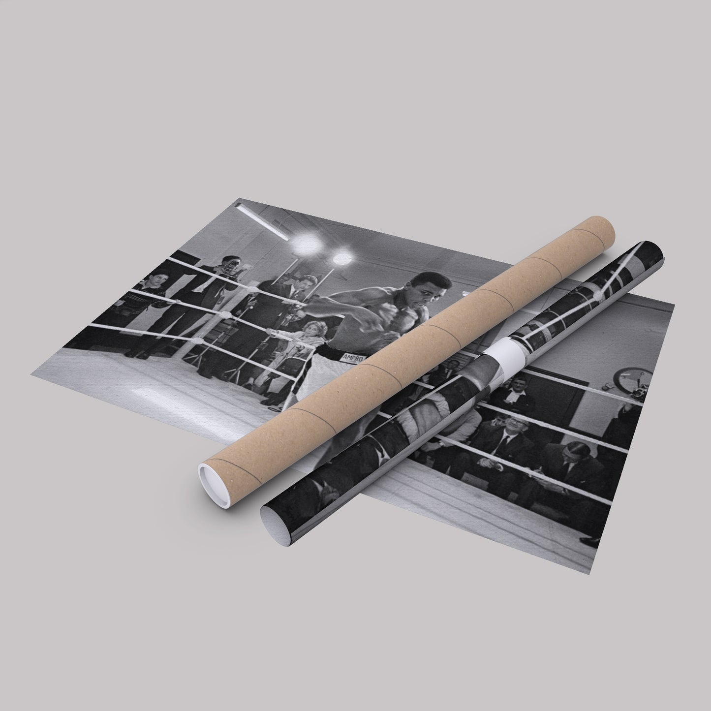 Muhammad Ali Training Canvas Art – Boxing Champion Black and White Decor