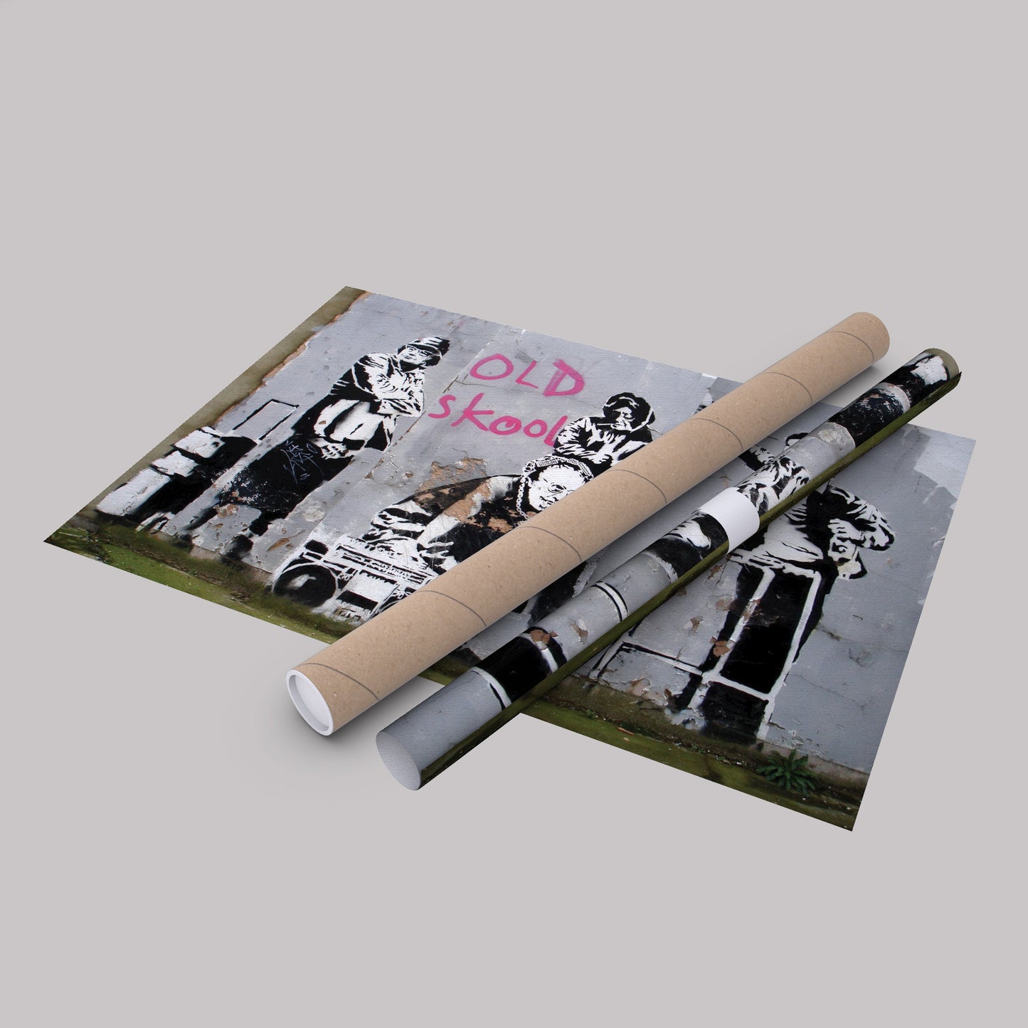 Banksy 'Old School' Canvas Print - Framed Wall Art