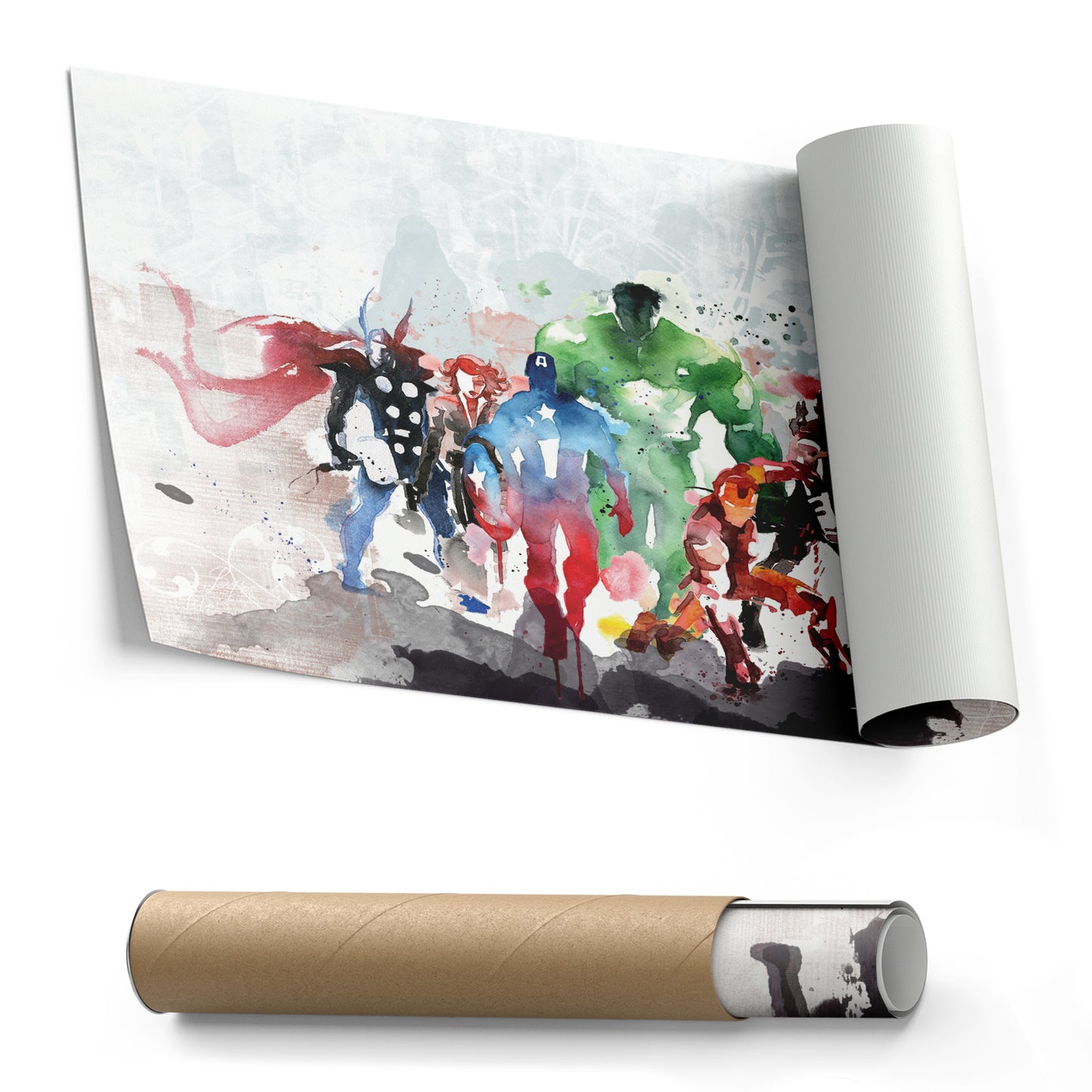Marvel Avengers Superheroes - Watercolor Painting Canvas Wall Art Decor
