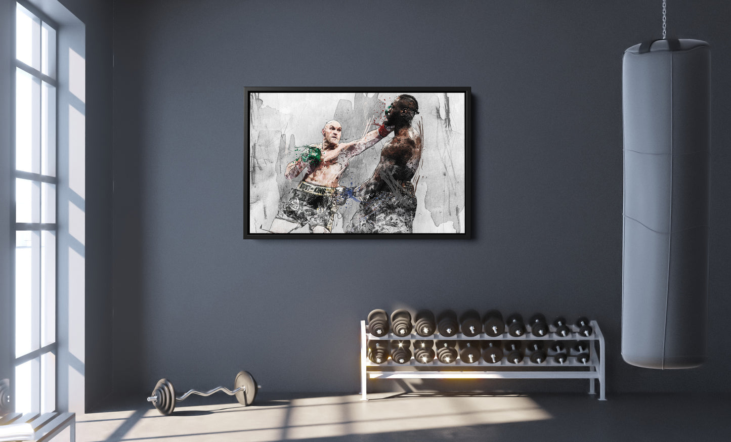 Tyson Fury vs Deontay Wilder Poster Boxing Painting Canvas Poster Wall Art Print Home Decor Framed Art