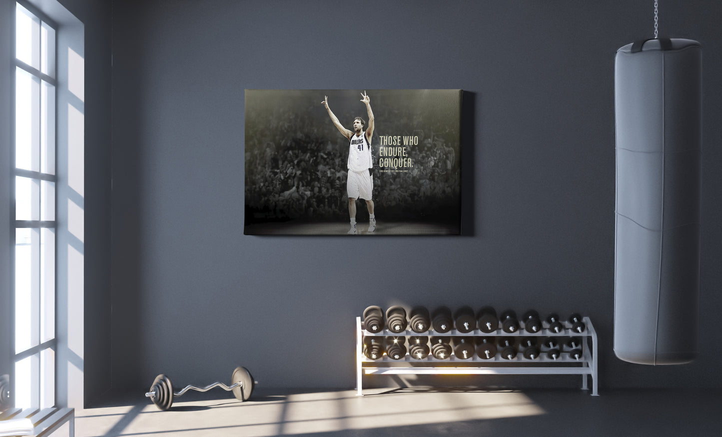 Dirk Nowitzki Poster Quotes Basketball Player Canvas Wall Art Home Decor Framed Art