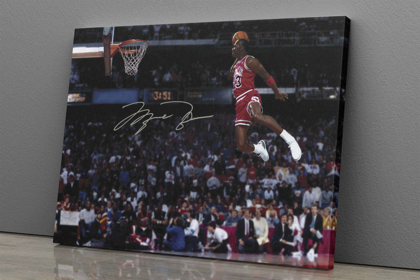 Jordan Poster Slam Dunk with Sign Canvas Wall Art Home Decor Framed Art
