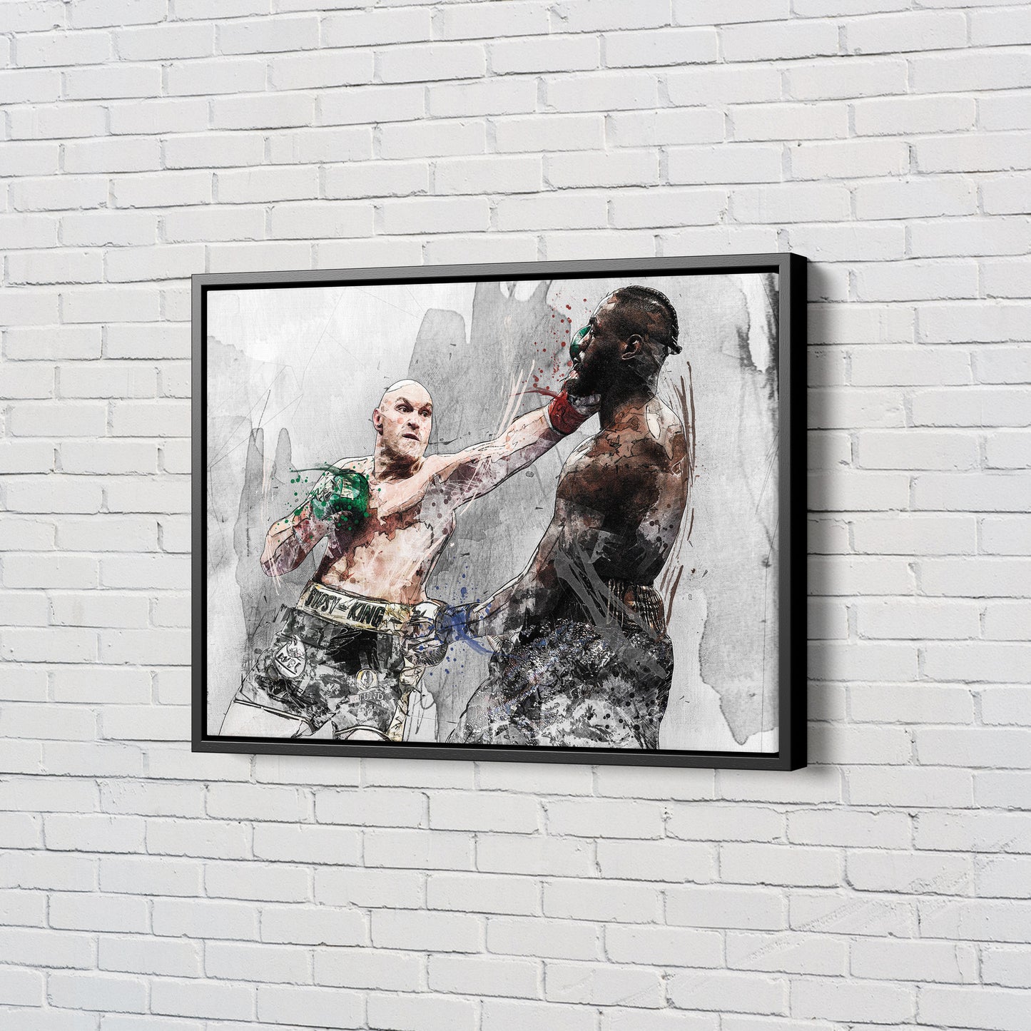 Tyson Fury vs Deontay Wilder Poster Boxing Painting Canvas Poster Wall Art Print Home Decor Framed Art