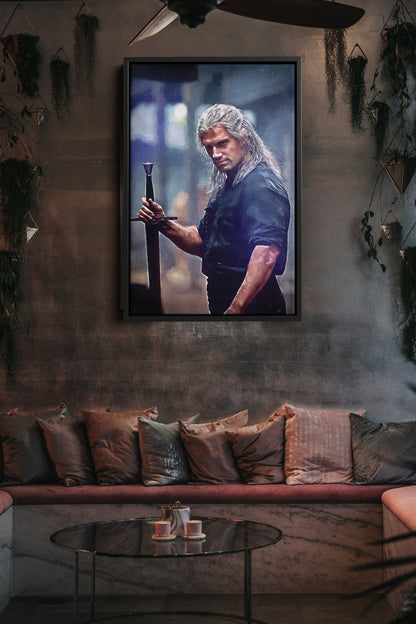 Geralt of Rivia Art Poster The Witcher Tv Series Wall Art Home Decor Hand Made Canvas Print