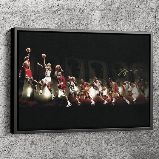 Michael Jordan Poster Basketball Career Dunk Wall Art Home Decor Hand Made Canvas Print