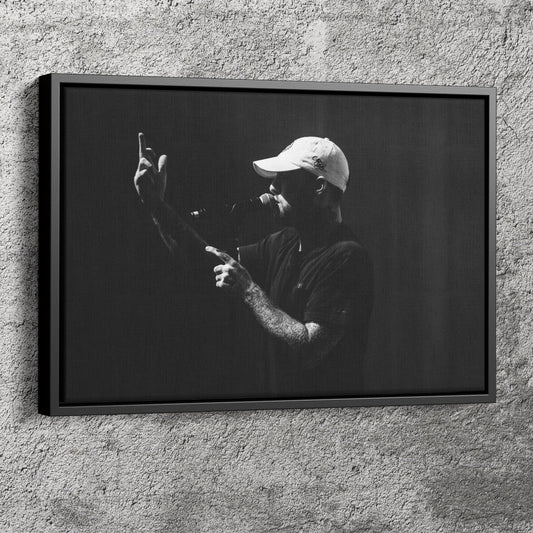 Mac Miller Poster Rapper Black and White Wall Art Home Decor Hand Made Canvas Print
