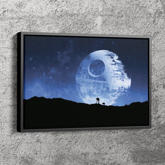 Star Wars Poster Death Star at Space Wall Art Canvas Canvas wall art Canvas wall decor Home Decor