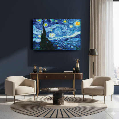 The Starry Night by Vincent Van Gogh Canvas Art - Classic Art Decor
