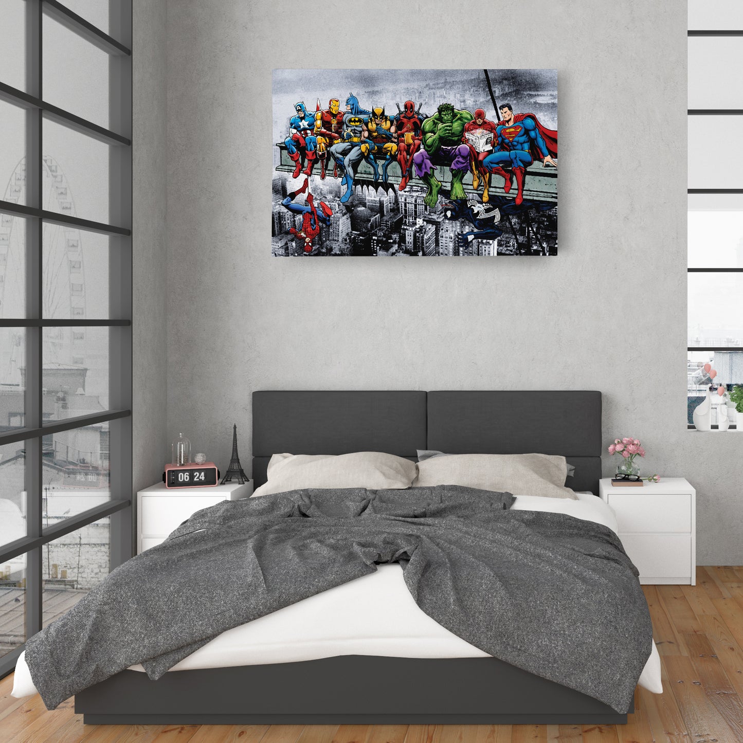 Superheroes Lunch atop a Skyscraper - Canvas Wall Art Decor