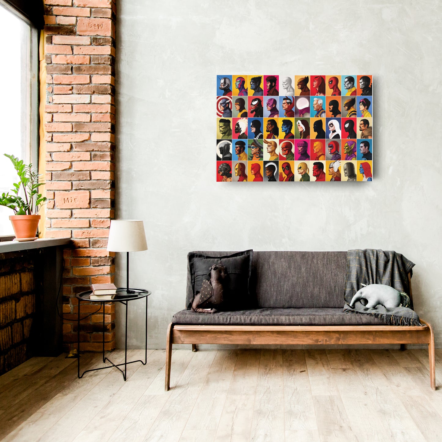 Marvel Headshots Canvas Art - Comic Book Hero Wall Decor