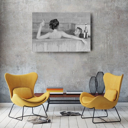 Steve McQueen with Wife Canvas Art – Hollywood Power Couple Decor
