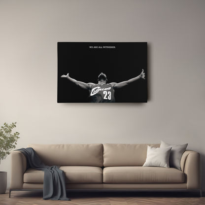 LeBron James We Are All Witness Canvas Wall Art – NBA Legend Tribute