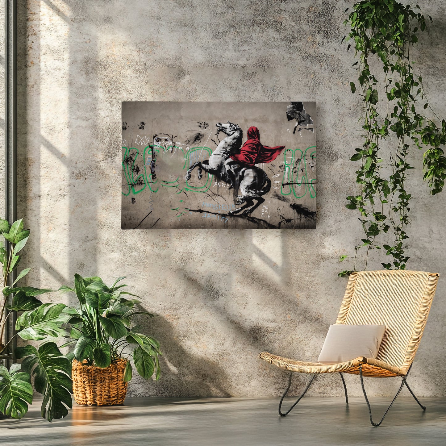 Banksy 'Napoleon on Horse' Canvas Print - Framed Wall Art