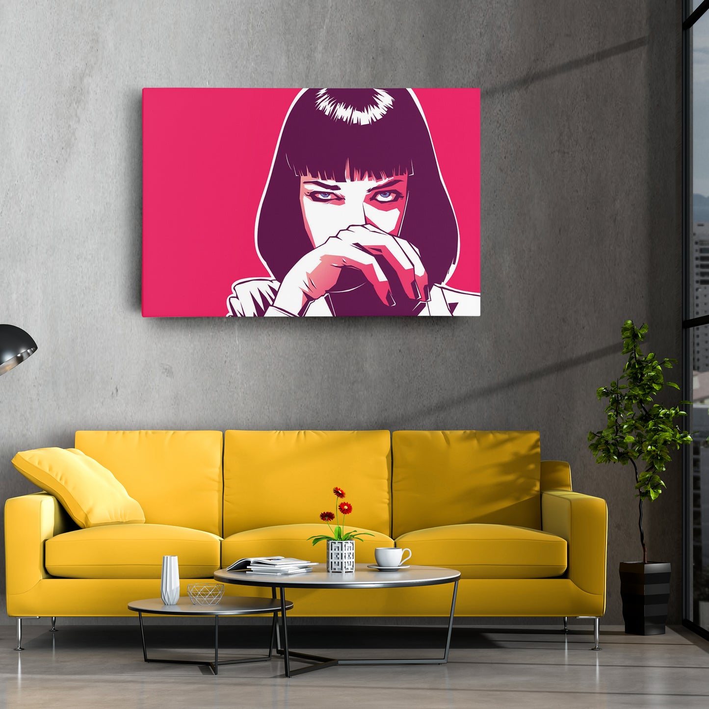 Pulp Fiction - Mia Wallace Illustration Canvas Wall Art Decor