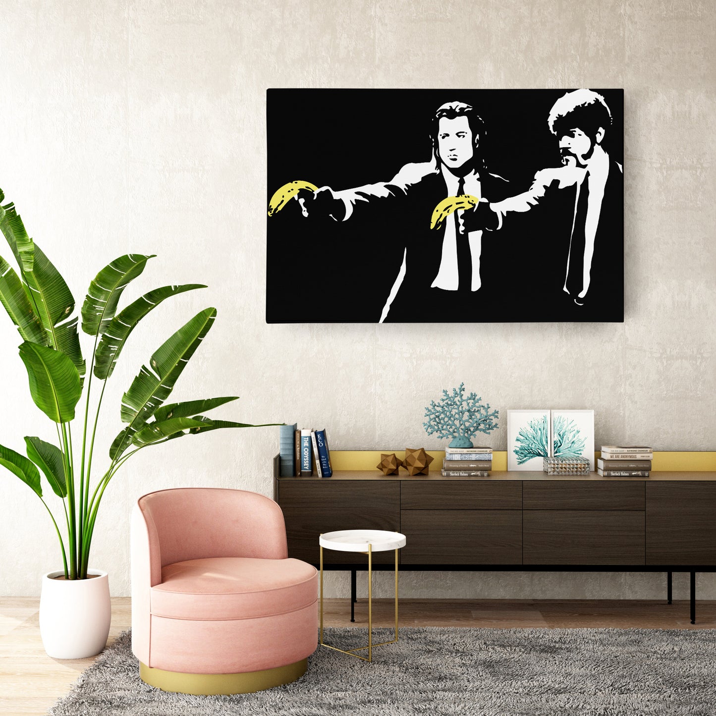 Pulp Fiction Banana Gun Canvas Wall Art – Iconic Movie Moment Decor