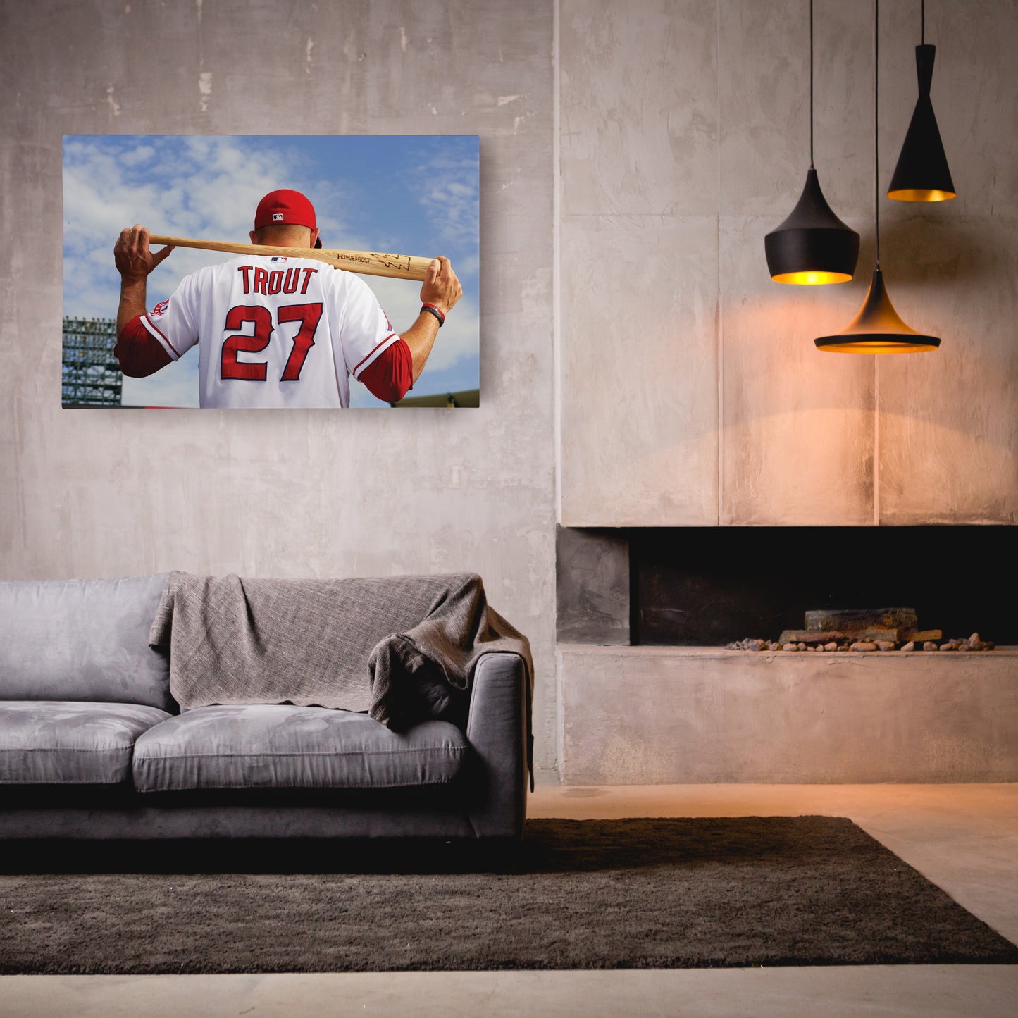 Mike Trout - Los Angeles Angels Canvas Wall Art Decor