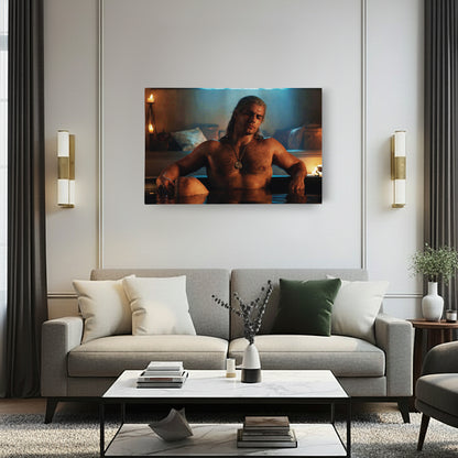 Henry Cavill Geralt Bathtub Canvas Wall Art – Witcher TV Series Decor