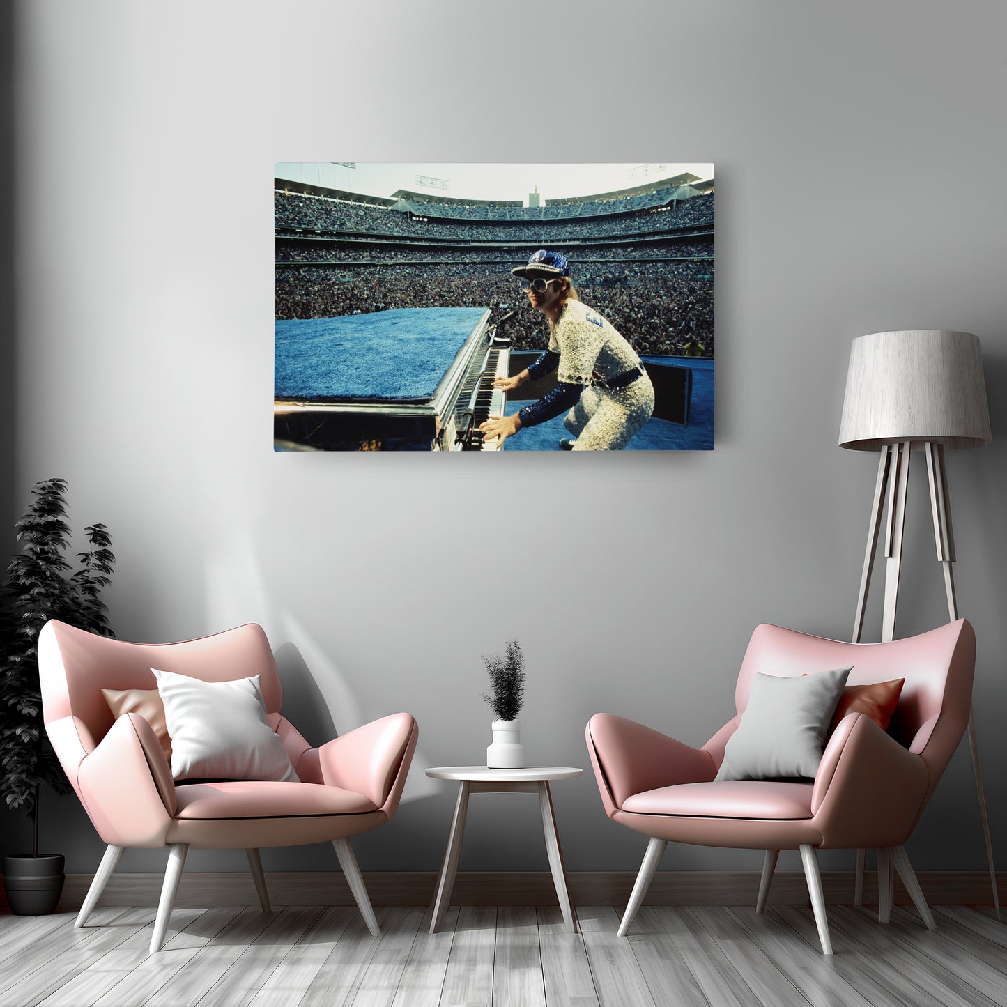 Elton John at Concert Canvas Wall Art – Music Legend Performance Decor