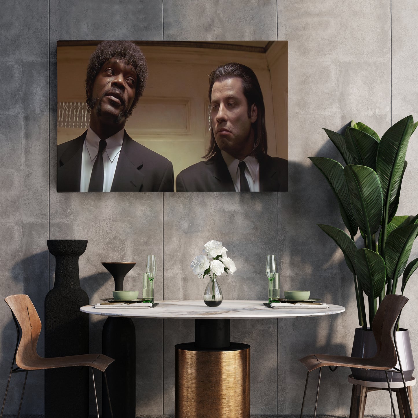 Pulp Fiction Vincent & Jules Canvas Wall Art – Movie Duo Icon Decor