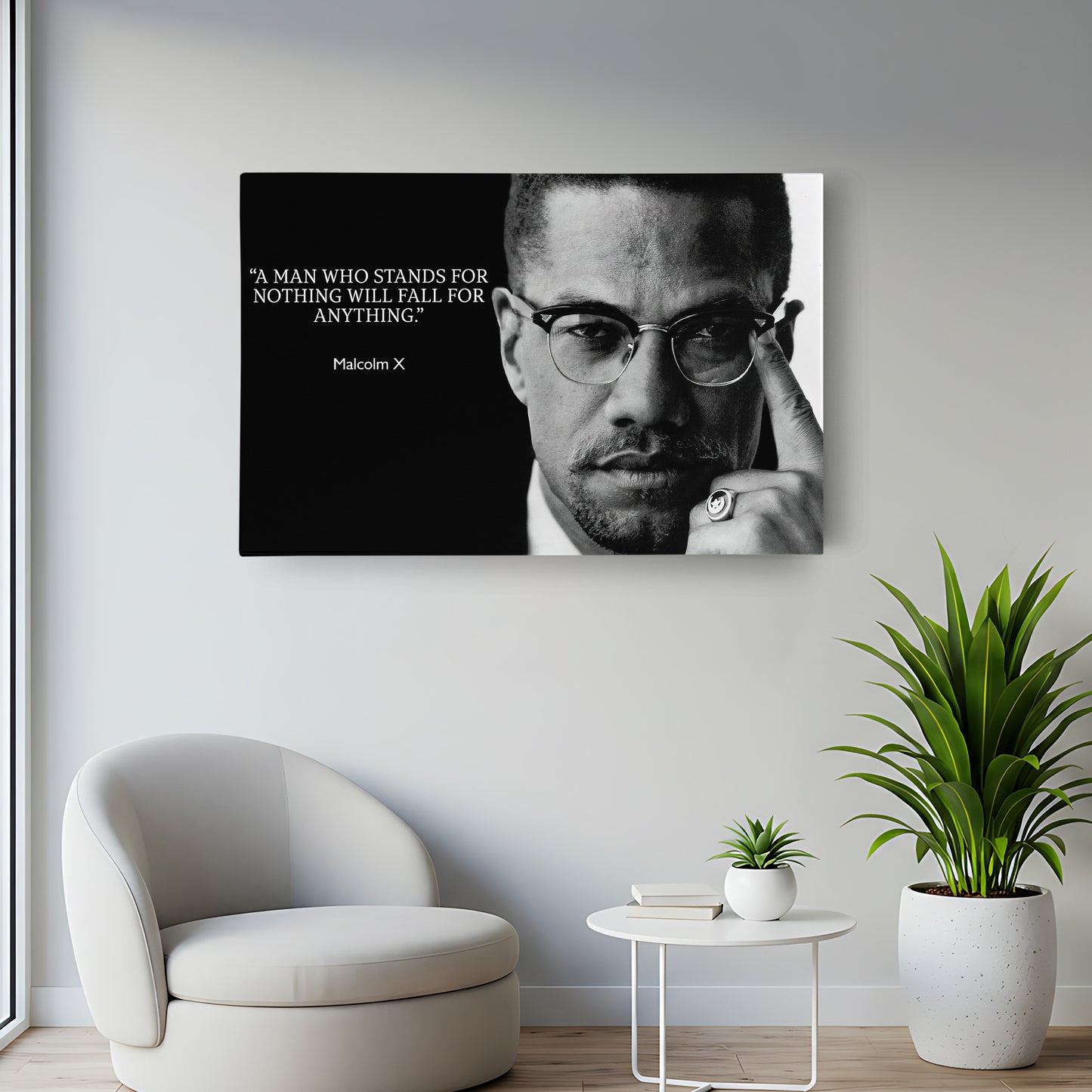 Malcolm X Motivational Quote Canvas Art - Inspirational Wall Decor Print